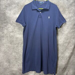 Polo Ralph Lauren The Mesh Mini Polo Dress Size XL Navy Blue Preppy Short Sleeve